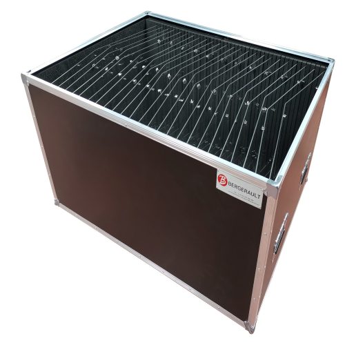 Flight case pour 20 écrans de protection tout pupitre Bergerault