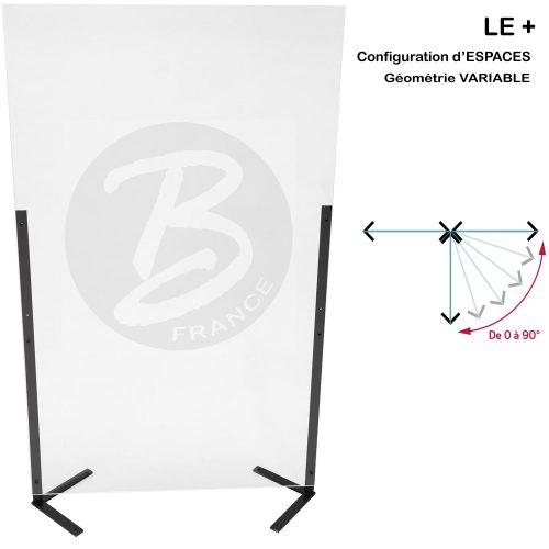 Cloison de protection  modulable transparente - 190 cm x L120 cm