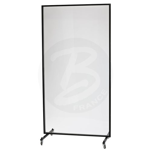 Cloison de protection  transparente mobile sur roulettes  2m x 1 m